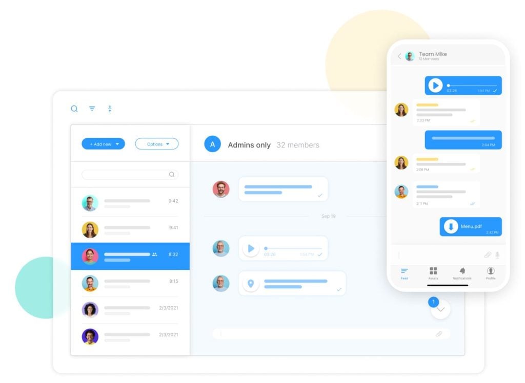 Connecteam in-app chat.