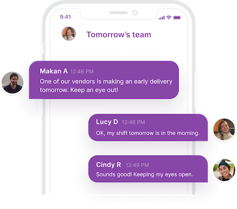 Homebase Chat mobile app.