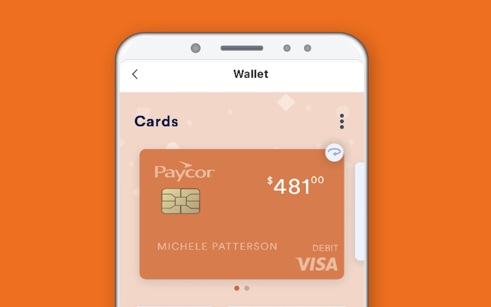 Paycor mobile card wallet balance.